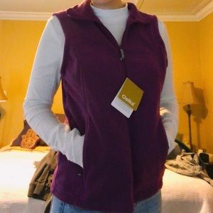Burgundy fleece vest